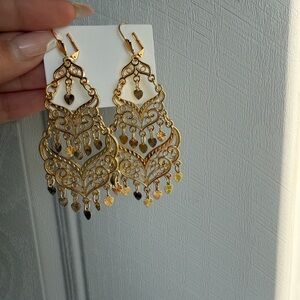 Elegant Gold Chandelier Earrings
